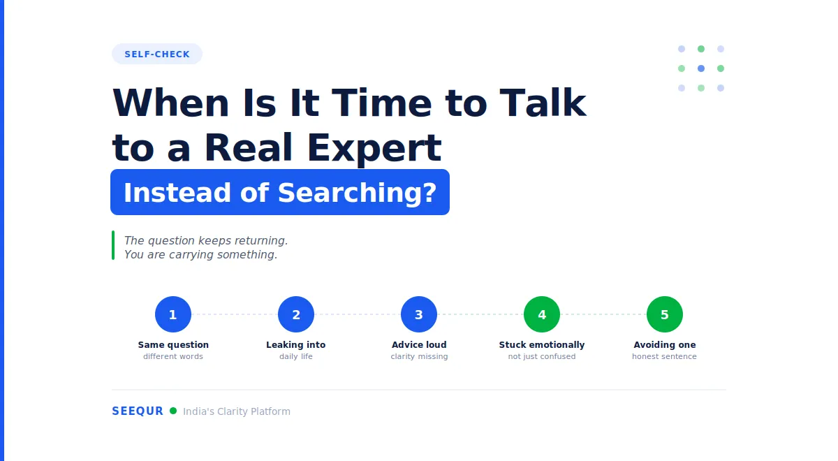 When Is It Time to Talk to a Real Expert Instead of Searching Online? by SEEQUR Editorial Team